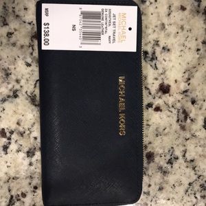 Michael Kors Navy Saffiano Leather Wallet